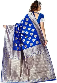 Banarasi Soft Lichi Silk Saree With Beautiful Rich Pallu | Indian Ethnic Wear | Traditional Women's Wedding Piece Bollywood Designer (Royal Blue)-thumb2