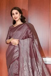 Stylish Maroon Art Silk Saree With Blouse Piece For Women-thumb3