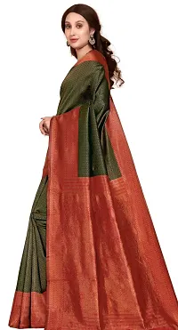 Stylish Green Art Silk Saree With Blouse Piece For Women-thumb1