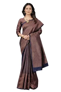 Smooth Kanjeevaram Pure Silk Zari Saree Traditional Women's Wedding Piece Bollywood Designer (NAVYBLUE-1)-thumb3