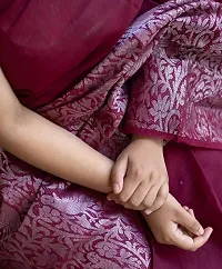 Zari Woven Kanjeevaram Silk Saree | Indian Ethnic Wear | Traditional Women's Wedding Piece Bollywood Designer (Wine)-thumb4