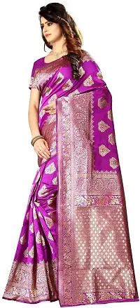 Banarasi Soft Lichi Silk Saree With Beautiful Rich Pallu | Indian Ethnic Wear | Traditional Women's Wedding Piece Bollywood Designer (Rani)-thumb1