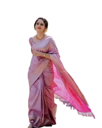 Sttylish Women Banarasi Silk Saree with Blouse Piece