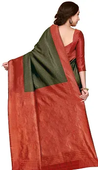 Stylish Green Art Silk Saree With Blouse Piece For Women-thumb4