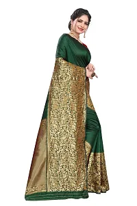 Zari Woven Kanjeevaram Silk Saree | Indian Ethnic Wear | Traditional Women's Wedding Piece Bollywood Designer (Green)-thumb2