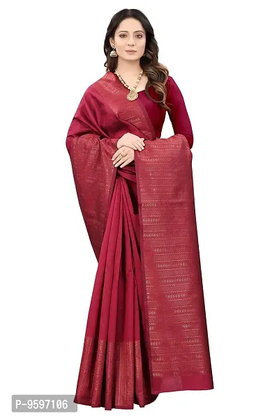 Kanchipuram Printed Ethnic Silk Saree | Indian Ethnic Wear | Traditional Women's Wedding Piece Bollywood Designer (MAROON)-thumb4