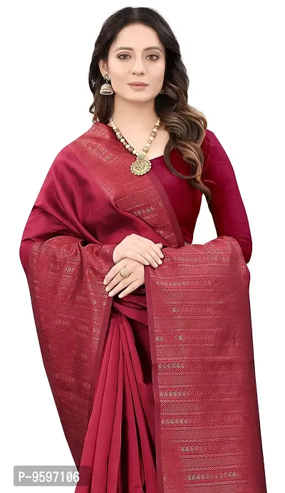 Kanchipuram Printed Ethnic Silk Saree | Indian Ethnic Wear | Traditional Women's Wedding Piece Bollywood Designer (MAROON)-thumb5