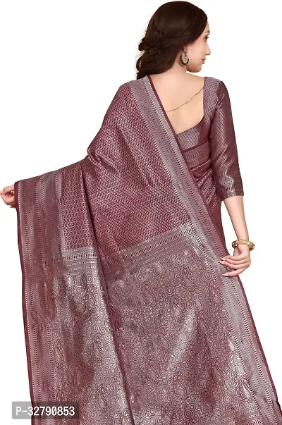 Stylish Maroon Art Silk Saree With Blouse Piece For Women-thumb5