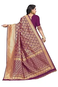 Kanchipuram Studio Wedding Banarasi Silk Saree | Indian Ethnic Wear | Traditional Women's Wedding Wear Sari (WINE)-thumb1