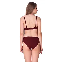 Maroon Cotton Solid Lingerie Sets For Women-thumb4