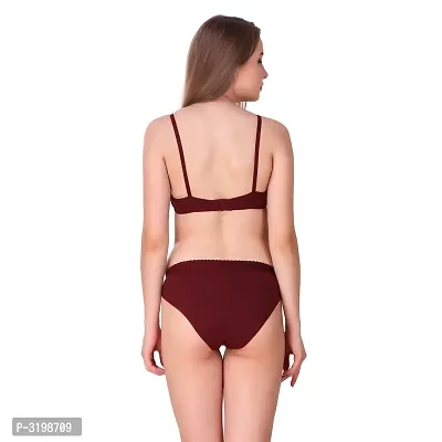 Maroon Cotton Solid Lingerie Sets For Women-thumb5