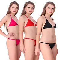 Women's Cotton Bra  Panty Set Of 3-thumb1