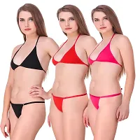 Women's Cotton Bra  Panty Set Of 3-thumb2