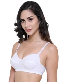 White Cotton Basic Bras-thumb1