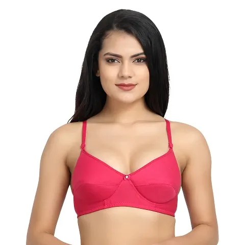 Flora Lingerie Trinity Women's Lycra, Full Coverage, Non-Padded, Non-Wired, Embroidered Bralette with Adjustable Straps