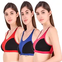 Women's Sports Bra MultiColor Pack of 3-thumb1