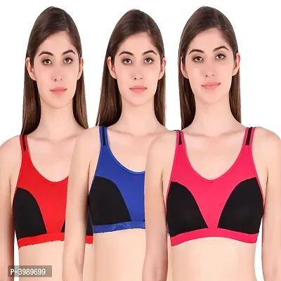 Women's Sports Bra MultiColor Pack of 3
