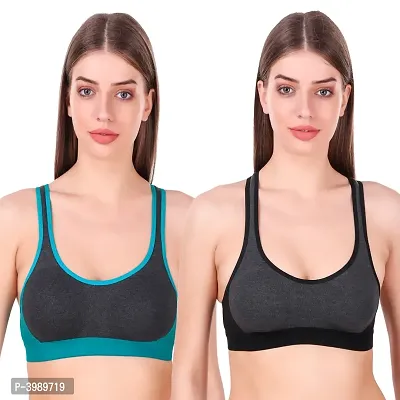 Women's Jocky Sports Bra Multicolored Pack of 2