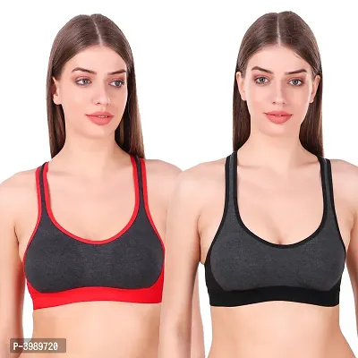 Women's Jocky Sports Bra Multicolored Pack of 2