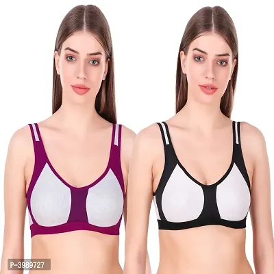 Women's Seema Sports Bra Multicolored Pack of 2