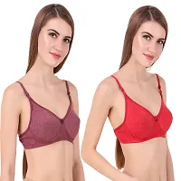 Women's Multicolour Plain Bra Pack of 2-thumb2