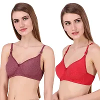 Women's Multicolour Plain Bra Pack of 2-thumb1