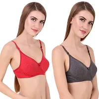 Women's Multicolour Plain Bra Pack of 2-thumb2