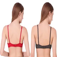 Women's Multicolour Plain Bra Pack of 2-thumb3