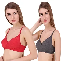 Women's Multicolour Plain Bra Pack of 2-thumb1