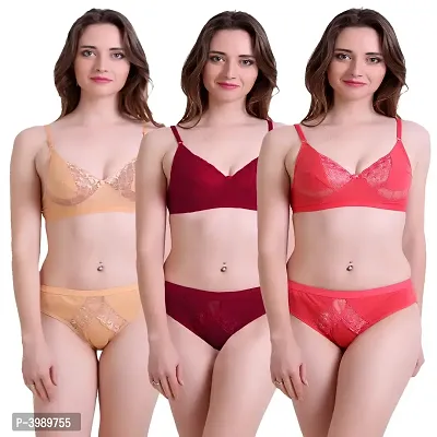Women's  Lingerie Sets Multicolour Pack of 3-thumb0