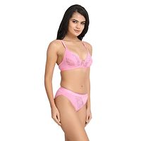 Women's  Kumkum Pink Color Lingerie Set Pack Of 1-thumb3