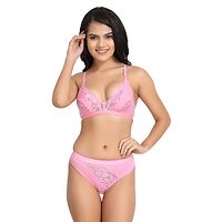 Women's  Kumkum Pink Color Lingerie Set Pack Of 1-thumb1