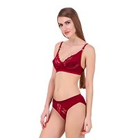 Women's  Lingerie Sets Maroon Colour Pack of 1-thumb2