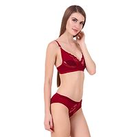 Women's  Lingerie Sets Maroon Colour Pack of 1-thumb3