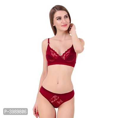 Women's  Lingerie Sets Maroon Colour Pack of 1-thumb2