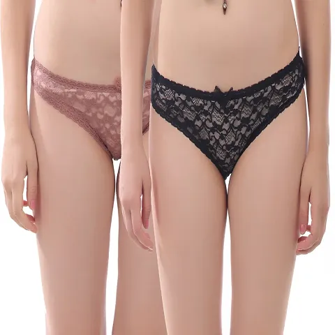 Women's Lace Net Panty Pack of 2