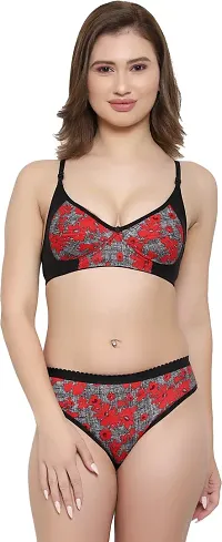 Buy Flicarts Women's Bralette Printed Padded Bra Panty Set Stylish Designer Lingerie  Set (Stretch, 34B, White) Online In India At Discounted Prices