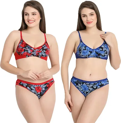 Tace Flower Print Lingerie Sets Pack of 2