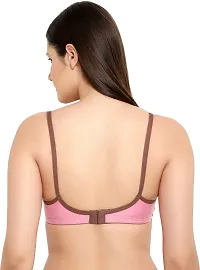 Stylish Pink Cotton Blend Solid Bralette Bras For Women-thumb3