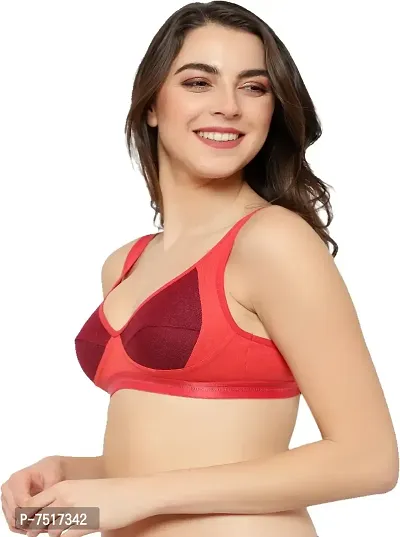 Stylish Cotton Fleece Blend Solid T-Shirt Bras For Women-thumb2