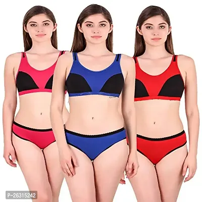 Tace Sports Lingrie Sets Multicolor Pack of 3