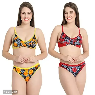 Tace Flower Print Lingerie Sets Pack of 2-thumb0