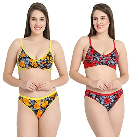 Tace Flower Print Lingerie Sets Pack of 2