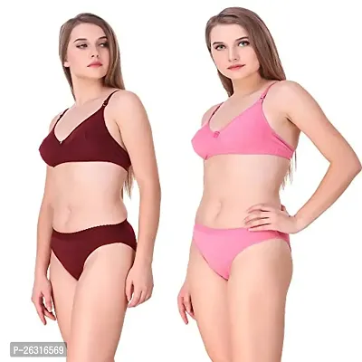 Tace Lingerie Sets Maroon  Pink Pack of 2-thumb2