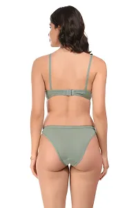 Stylish Light Green Cotton Blend Solid Bra  Panty Set  For Women-thumb3