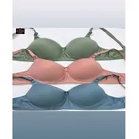 Stylish Cotton Blend Solid Bra for Women, Pack of 3-thumb4