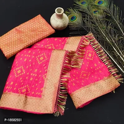 Stylish Cotton Silk Pink Saree With Blouse piece-thumb0