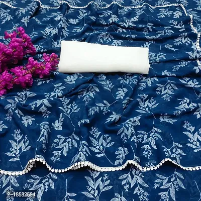 Stylish Cotton Silk Blue Saree With Blouse piece-thumb0