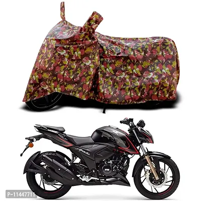 Waterproof Bike Cover For TVS Apache RTR 200 4V Special Used For Dust Particle-Sun UV Rays-Water Drop-Indoor-Outdoor-Parking Full Body Protection(Army Multicolor)