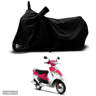 Classic Waterproof Scooty Body Cover For TVS Scooty Pep Plus Special Used For Dust Particle-Sun UV Rays-Water Drop(Black)